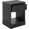 SAFAVIEH Home Collection – Shafa 1-Drawer 1-Shelf Side Table, Natural Finish with Brass Metal Accents, Storage Accent Table for Living Room or Office (ACC3100B)(Black/Brass)