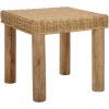 SAFAVIEH Home Collection – Shazza Natural Rattan Accent Table, Solid Wood Legs, Rustic Boho Design, Fully Assembled (ACC6510A)(Natural)
