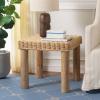 SAFAVIEH Home Collection – Shazza Natural Rattan Accent Table, Solid Wood Legs, Rustic Boho Design, Fully Assembled (ACC6510A)(Natural)