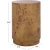 SAFAVIEH Home Collection – Siya Natural Brown Accent Table, Round Drum Side Table, Burl Wood Look, Fully Assembled (ACC6611A)(Brown)