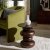 SAFAVIEH Home Collection – Zenso Accent Table, Dark Brown Sculptural Solid Wood Side Table, Modern Round Design, Fully Assembled (ACC3255A)(Dark Brown)
