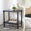 SAFAVIEH Home Collection Rafiki Black Rectangle Bottom Shelf Accent Table ACC5710B, 22″ W x 15.8″ L x 22.8″ H(Black)