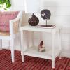 SAFAVIEH Home Collection Rafiki Black Rectangle Bottom Shelf Accent Table ACC5710B, 22″ W x 15.8″ L x 22.8″ H(Distressed White)