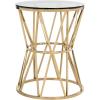 Safavieh Couture Home Delsy Glam Gold Stainless Steel and Glass Top End Table