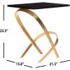 Safavieh Home Collection Dovie Black and Gold Leaf Glass Top Side Table