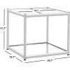 Safavieh Home Collection Lilias Chrome and Glass Square End Table