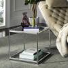 Safavieh Home Collection Lilias Chrome and Glass Square End Table