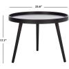 Safavieh Home Fritz Black Tray Top Round Side Table
