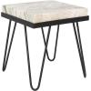 Safavieh Home Jada Multi Grey Marble Stone Top and Black Accent Table (ACC3705A)