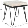 Safavieh Home Jada Multi Grey Marble Stone Top and Black Accent Table (ACC3705A)