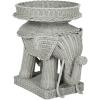 SAFAVIEH Home Collection – Balford Rattan Storage Accent Table with Tray, Fully Assembled, Natural Modern Side Table for Living Room (SEA7038A)(Grey)