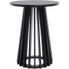SAFAVIEH Home Collection – Cassio Natural Brown Accent Table, Sculptural Modern Side Table, Flared Slatted Base (ACC9200B)(Black)