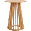 SAFAVIEH Home Collection – Cassio Natural Brown Accent Table, Sculptural Modern Side Table, Flared Slatted Base (ACC9200B)(Natural)