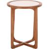 SAFAVIEH Home Collection – Minori Walnut Solid Wood & White Marble Round Top Side Table (ACC5515A)(Walnut/White)