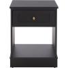 SAFAVIEH Home Collection – Shafa 1-Drawer 1-Shelf Side Table, Natural Finish with Brass Metal Accents, Storage Accent Table for Living Room or Office (ACC3100B)(Black/Brass)