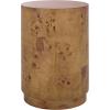 SAFAVIEH Home Collection – Siya Natural Brown Accent Table, Round Drum Side Table, Burl Wood Look, Fully Assembled (ACC6611A)(Brown)
