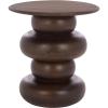 SAFAVIEH Home Collection – Zenso Accent Table, Dark Brown Sculptural Solid Wood Side Table, Modern Round Design, Fully Assembled (ACC3255A)(Dark Brown)
