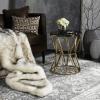 Safavieh Couture Home Delsy Glam Gold Stainless Steel and Glass Top End Table
