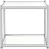 Safavieh Home Collection Lilias Chrome and Glass Square End Table