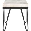 Safavieh Home Jada Multi Grey Marble Stone Top and Black Accent Table (ACC3705A)