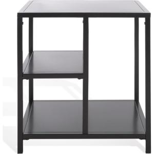 SAFAVIEH Couture Collection – Hodge Black Iron Accent Table, 3-Shelf Open Storage Side Table, Minimalist Modern Design (SFV9557A)(Black)