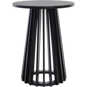 SAFAVIEH Home Collection – Cassio Natural Brown Accent Table, Sculptural Modern Side Table, Flared Slatted Base (ACC9200B)(Black)