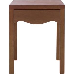 SAFAVIEH Home Collection – Kannie Dark Oak Accent Table, 1 Drawer Side Table, Scalloped Apron Detail, Fully Assembled (ACC6614A)(Dark Oak)