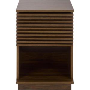 SAFAVIEH Home Collection – Moroto 1-Drawer 1-Shelf Accent Table, Walnut Finish, Storage Side Table for Living Room or Bedroom, Modern Design (ACC3602A)(Walnut)