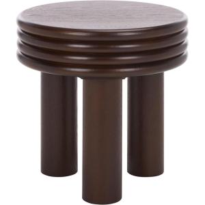 SAFAVIEH Home Collection – Ohana Dark Brown Accent Table, Sculptural Round Side Table, Modern Pedestal Design (ACC2327A)(Dark Brown)