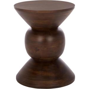 SAFAVIEH Home Collection – Pascual Solid Wood Accent Table with Walnut Finish, Sculptural Modern Side Table, Fully Assembled (ACC3258A)(Walnut)