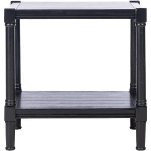 SAFAVIEH Home Collection Rafiki Black Rectangle Bottom Shelf Accent Table ACC5710B, 22″ W x 15.8″ L x 22.8″ H(Black)