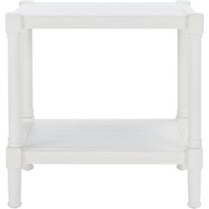 SAFAVIEH Home Collection Rafiki Black Rectangle Bottom Shelf Accent Table ACC5710B, 22″ W x 15.8″ L x 22.8″ H(Distressed White)