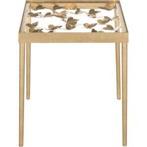 Safavieh FOX2594A Home Collection Rosalia Butterfly Side Table, Antique Gold