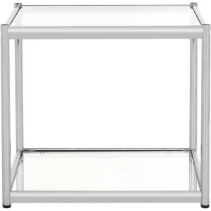 Safavieh Home Collection Lilias Chrome and Glass Square End Table