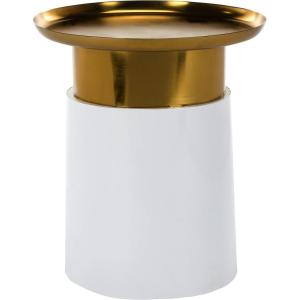 Safavieh Home Collection Zenith Tray Top Gold and White Side Table