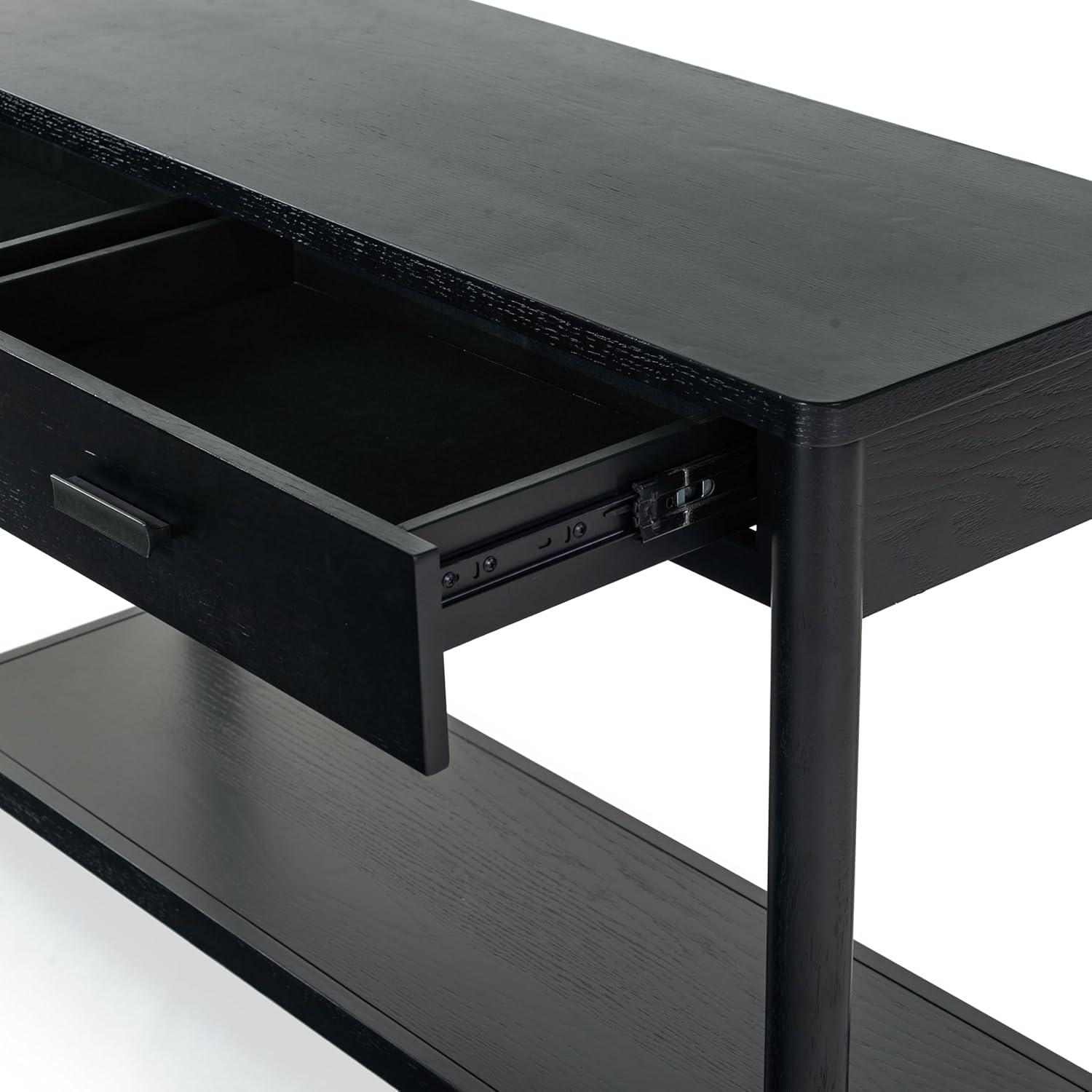 image:imageSAFAVIEH Couture Collection Jaylessa Medium Oak 2Drawer Console TableBlack