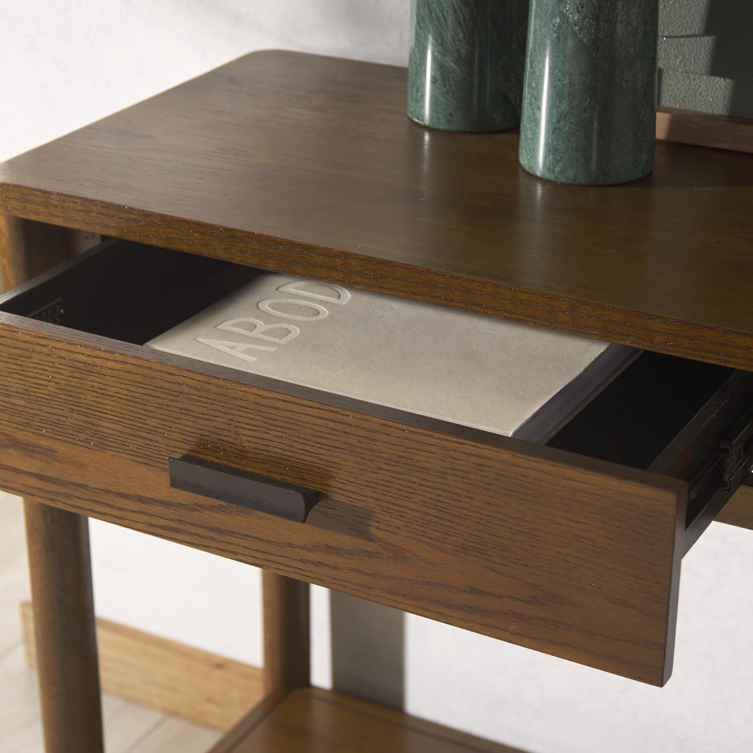 image:imageSAFAVIEH Couture Collection Jaylessa Medium Oak 2Drawer Console TableMedium Oak