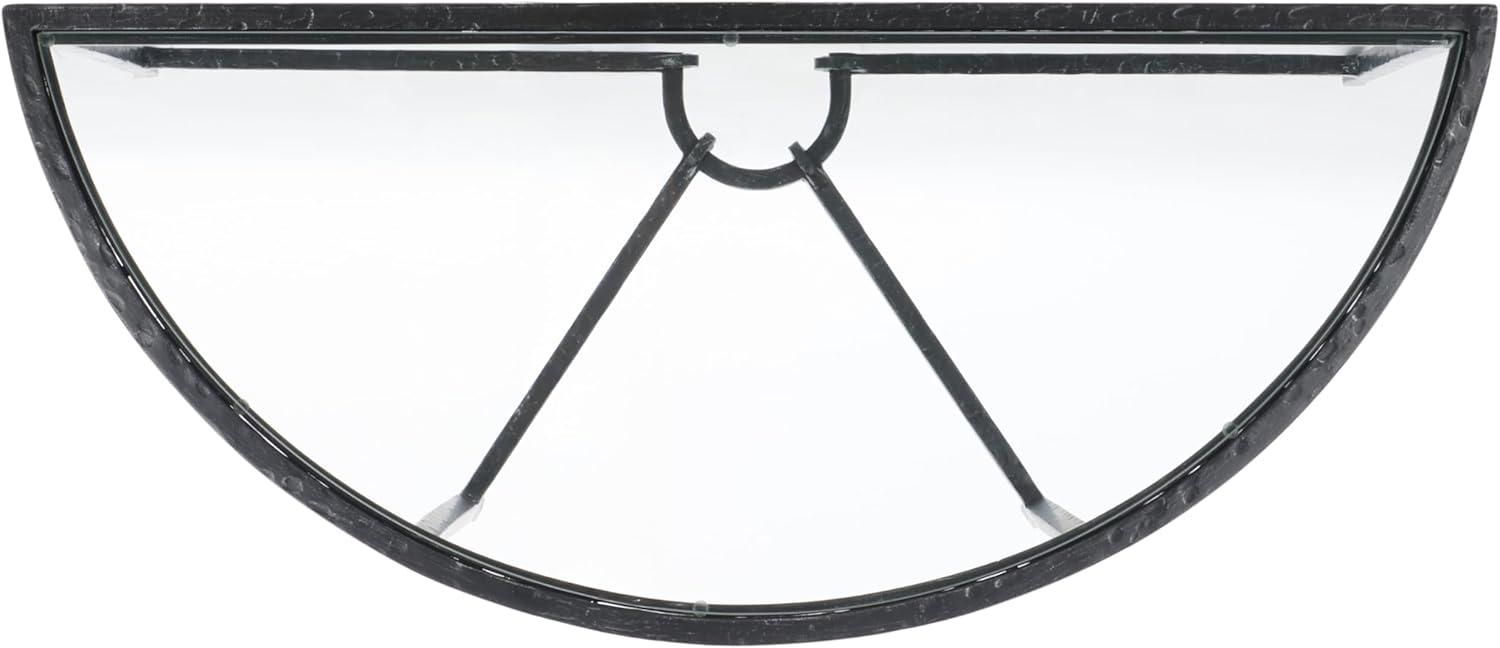 image:imageSAFAVIEH Couture Collection Tauri Brass amp White Marble Half Moon Console Table Fully AssembledBlackClear
