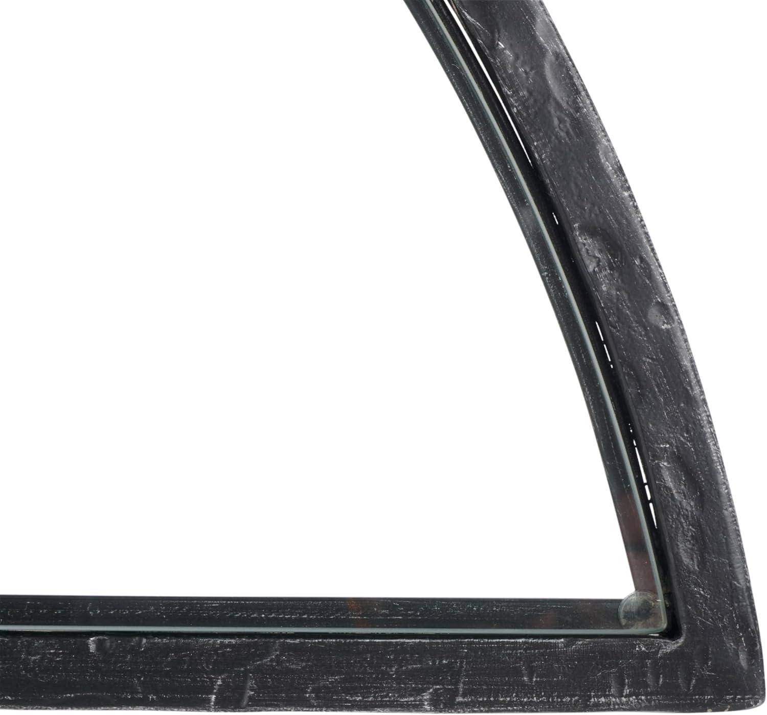 image:imageSAFAVIEH Couture Collection Tauri Brass amp White Marble Half Moon Console Table Fully AssembledBlackClear
