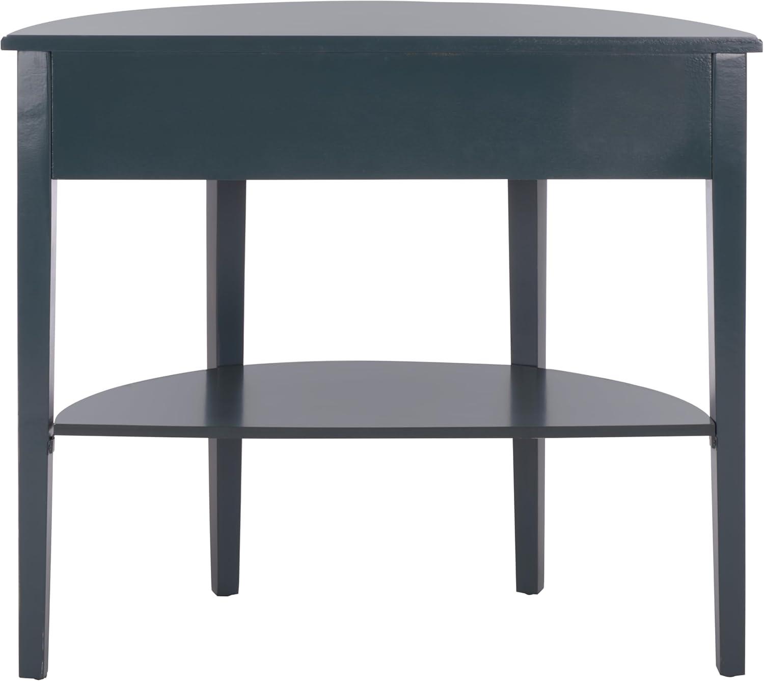 image:imageSAFAVIEH Home Collection Abram Teal Semicircle Console Table with Drawer amp Shelf Transitional Country Console Demilune Design AMH6636BDark Teal
