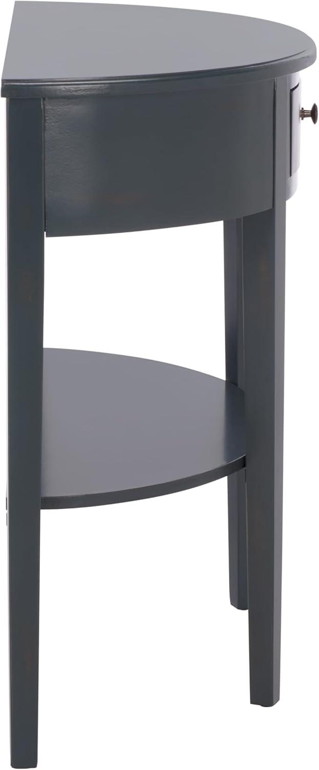 image:imageSAFAVIEH Home Collection Abram Teal Semicircle Console Table with Drawer amp Shelf Transitional Country Console Demilune Design AMH6636BDark Teal
