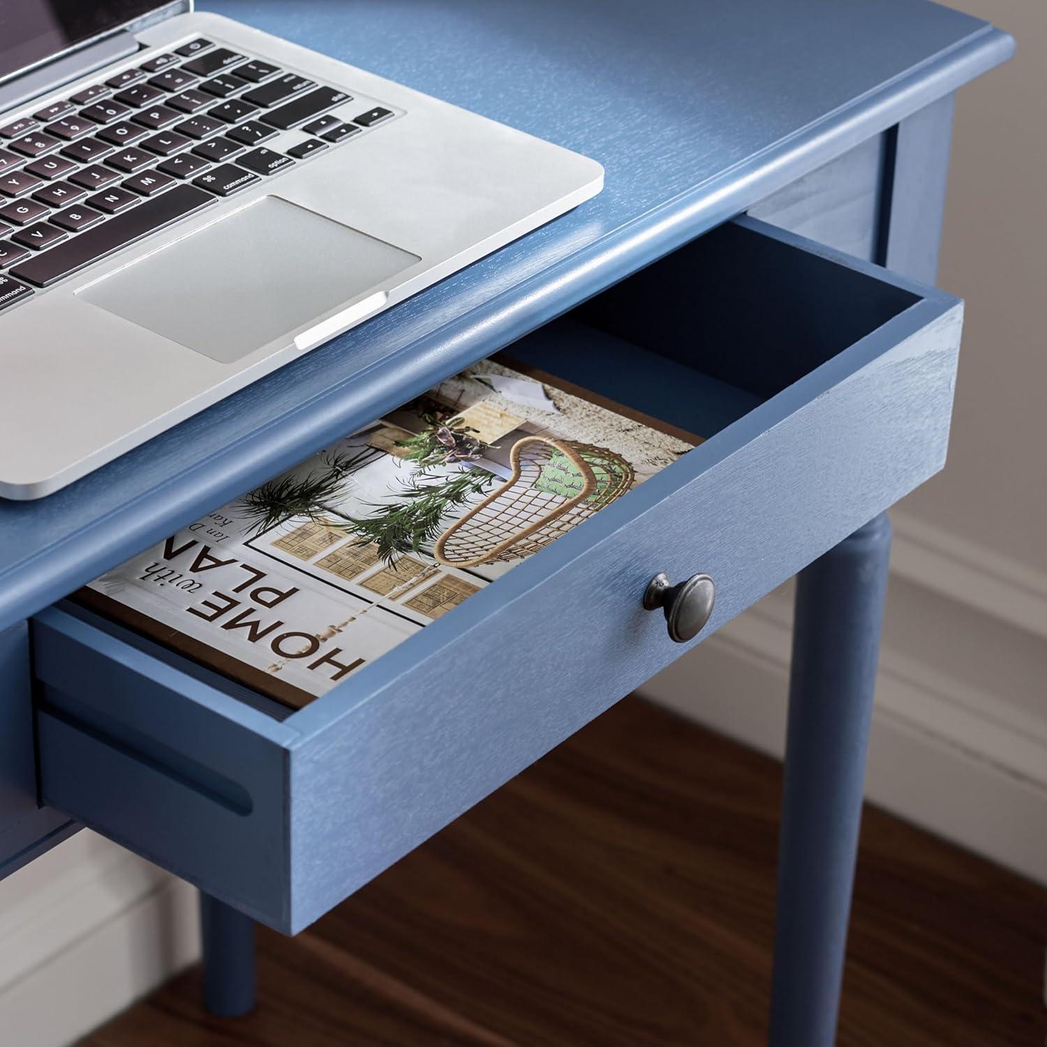 image:imageSAFAVIEH Home Collection Arina Blue Writing Desk 1Drawer Traditional Desk Classic Home Office Design DSK5710F