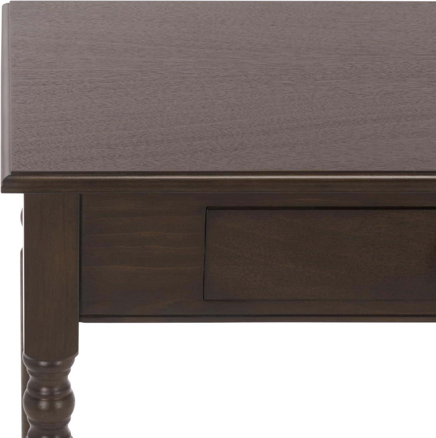 image:imageSAFAVIEH Home Collection Arina Dark Chocolate Writing Desk 1Drawer Traditional Desk Classic Home Office Design DSK5710D