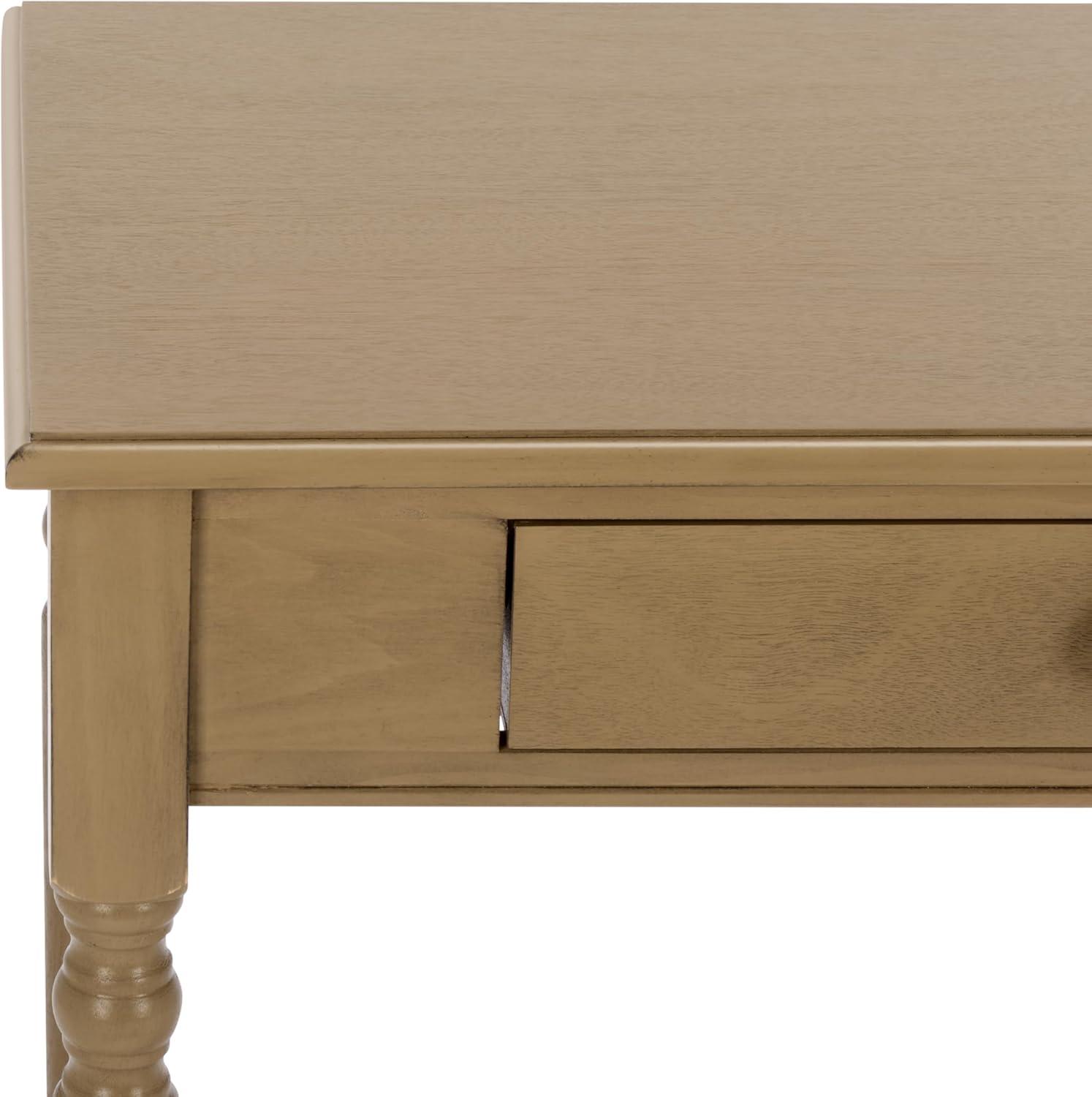 image:imageSAFAVIEH Home Collection Arina Desert Brown Writing Desk 1Drawer Traditional Desk Classic Home Office Design DSK5710H