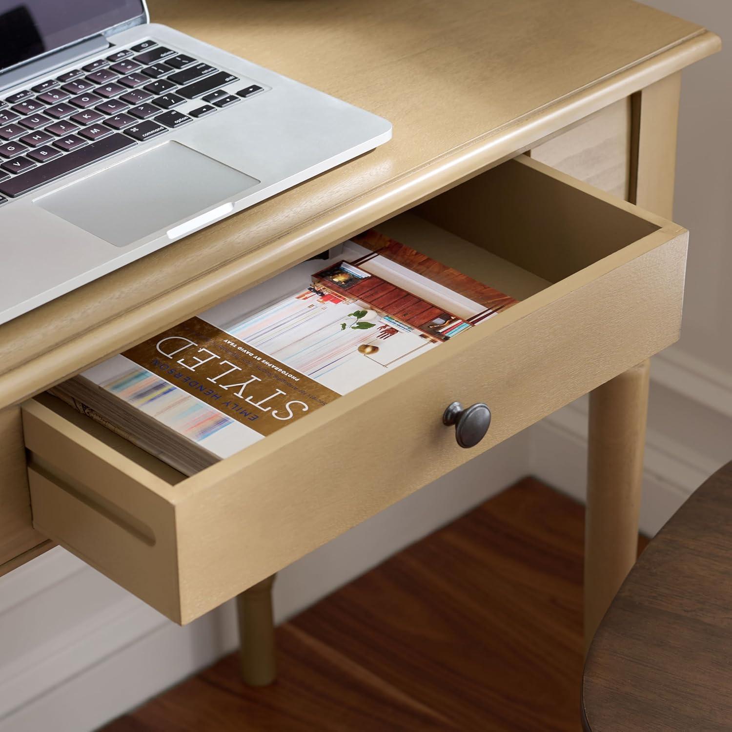 image:imageSAFAVIEH Home Collection Arina Desert Brown Writing Desk 1Drawer Traditional Desk Classic Home Office Design DSK5710H