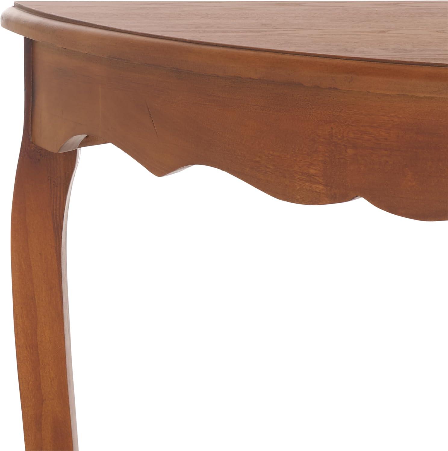 image:imageSAFAVIEH Home Collection Christina Firewood Semicircle Console Table with Shelf French Elegance Half Moon Design Cabriole Leg Accent AMH6610EFirewood