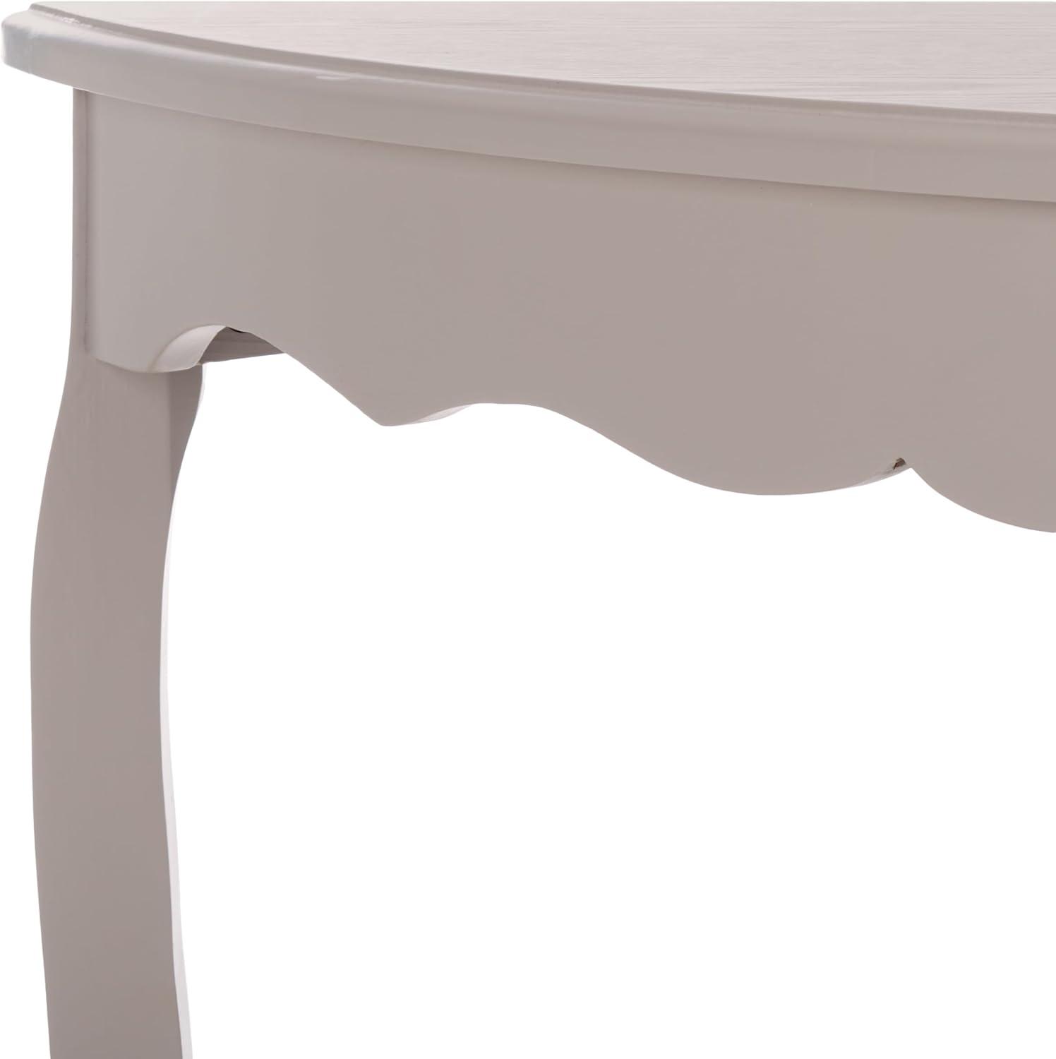 image:imageSAFAVIEH Home Collection Christina Firewood Semicircle Console Table with Shelf French Elegance Half Moon Design Cabriole Leg Accent AMH6610EGrey
