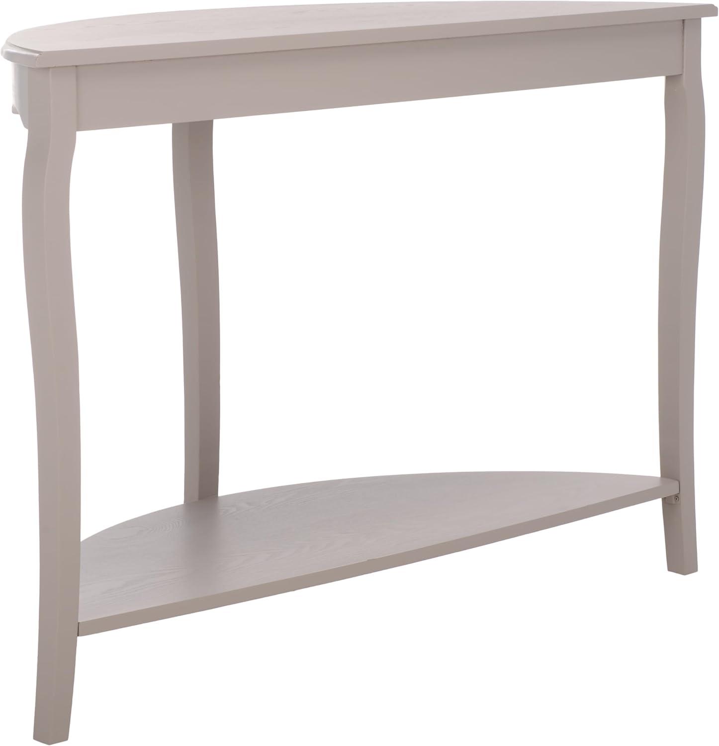 image:imageSAFAVIEH Home Collection Christina Firewood Semicircle Console Table with Shelf French Elegance Half Moon Design Cabriole Leg Accent AMH6610EGrey