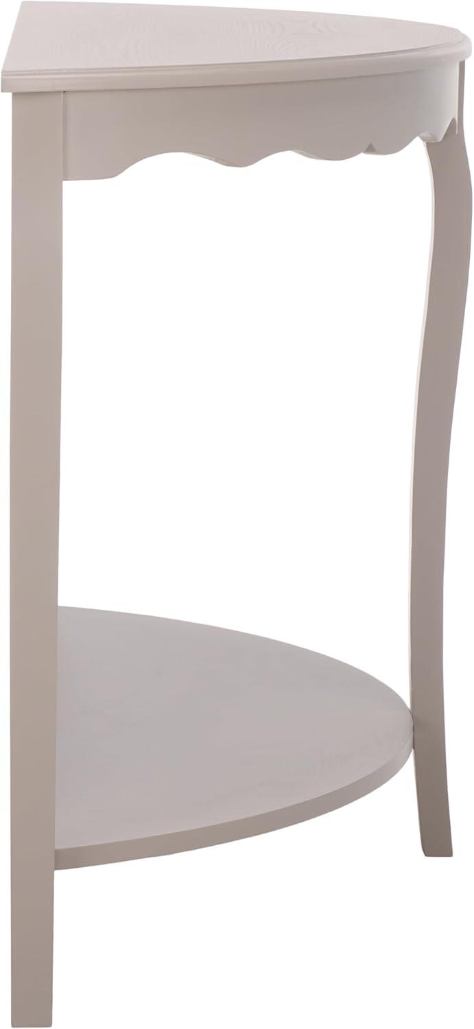 image:imageSAFAVIEH Home Collection Christina Firewood Semicircle Console Table with Shelf French Elegance Half Moon Design Cabriole Leg Accent AMH6610EGrey