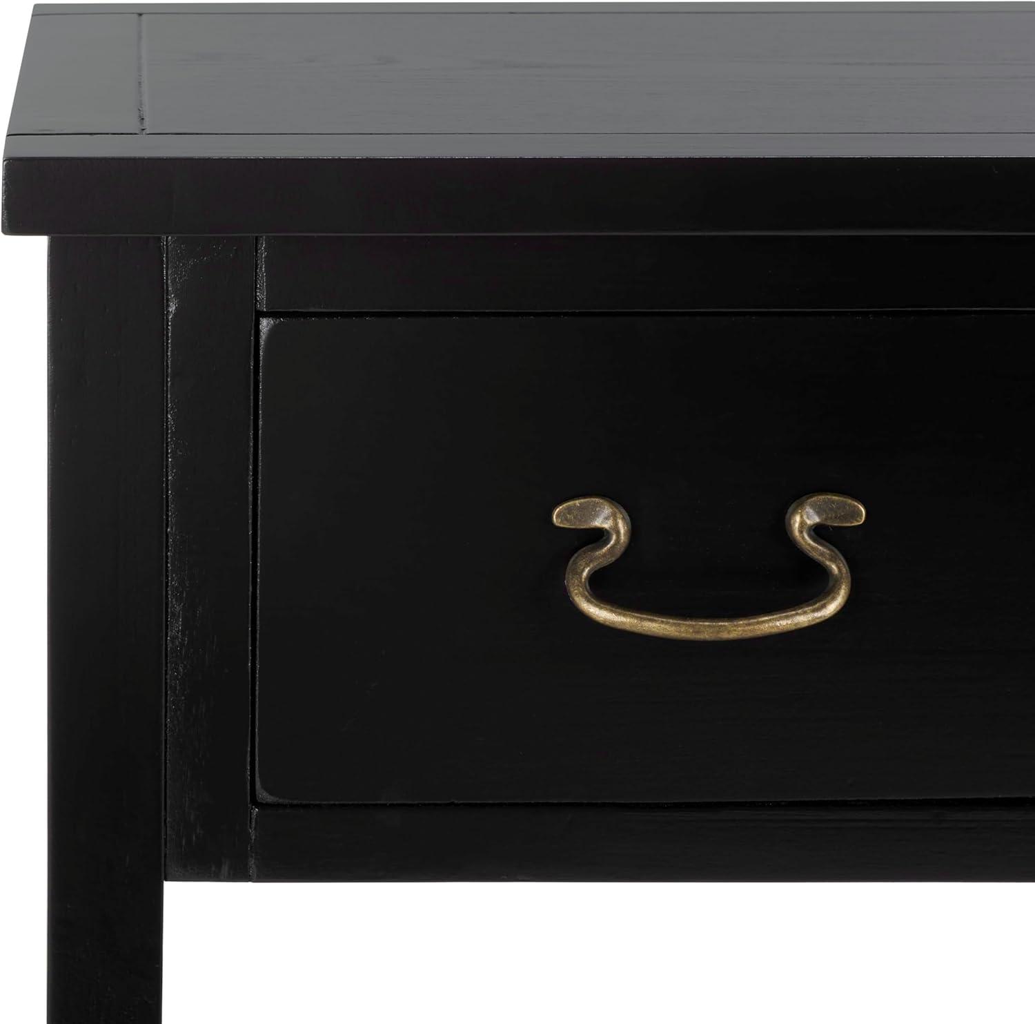 image:imageSAFAVIEH Home Collection Cindy White Console Table with Three Drawers French Farmhouse Storage Console Tapered Leg Design AMH6568CBlack